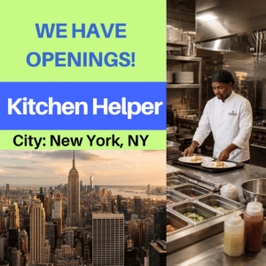 Kitchen Helper - City: New York, NY