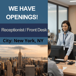 Receptionist / Front Desk - City: New York, NY